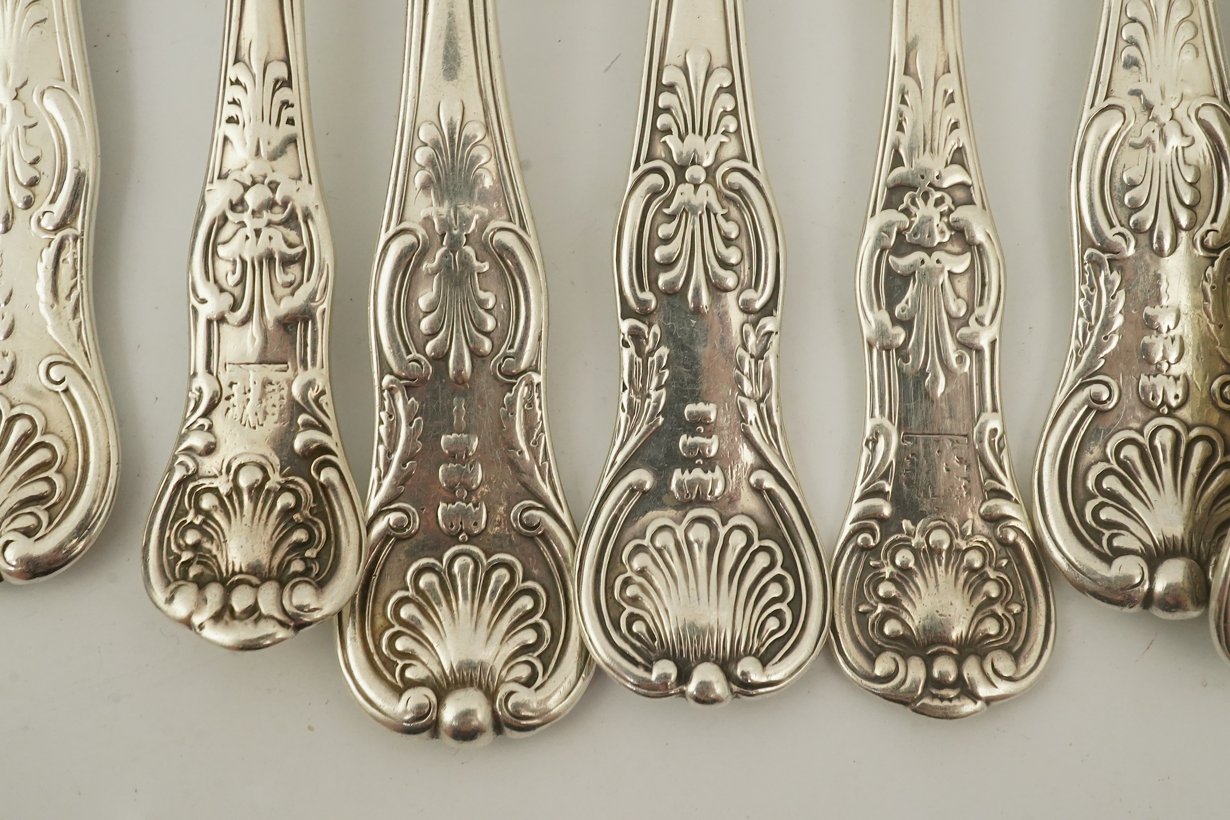 Twenty items of 19th century silver flatware, various patterns, dates and makers